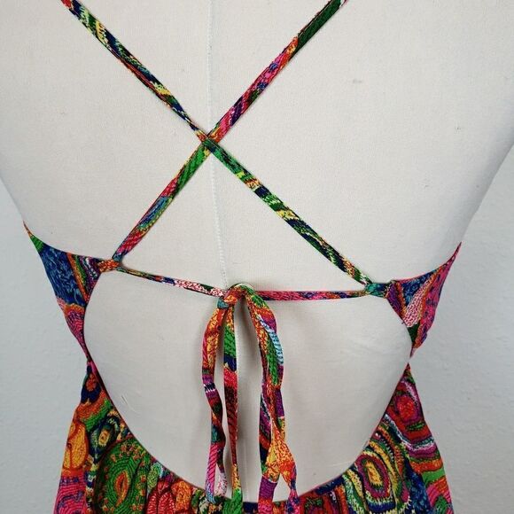 Banjul strappy maxi dress in 70's Inspired print - Picture 4 of 8